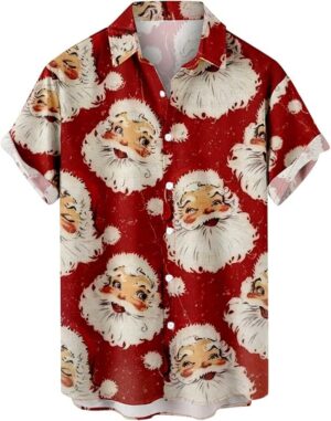 2025 Christmas Cute Santa Holiday Hawaiian Shirt