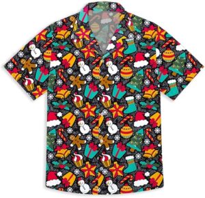 2025 Christmas Stocking and Santa Hat Hawaiian Shirt