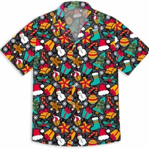 2025 Christmas Stocking and Santa Hat Hawaiian Shirt