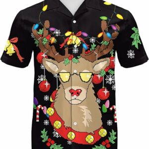2025 Christmas Cute Reindeer Hawaiian Shirt