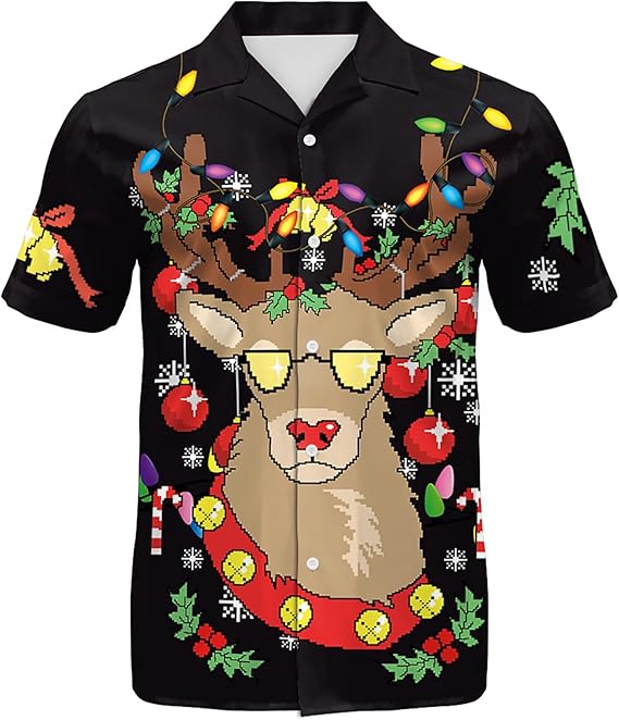 2025 Christmas Cute Reindeer Hawaiian Shirt 1 2025 Christmas Cute Reindeer Hawaiian Shirt