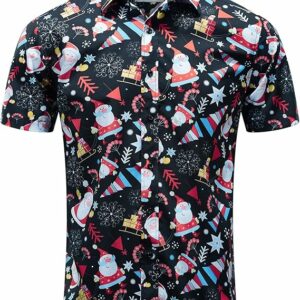 2025 Santa Hawaiian Christmas Shirt - Holiday Button Down for Vacation