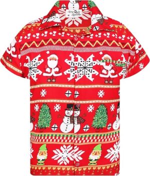 2025 Christmas Traditional Holiday Theme Hawaiian Shirt Red