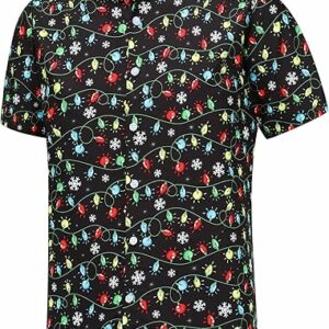 2025 Christmas Tree Light String Holiday Hawaiian Shirt