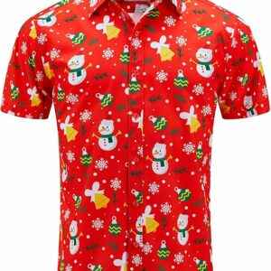 2025 Christmas Hawaiian Shirt – Festive Santa Button Down Vacation Shirt