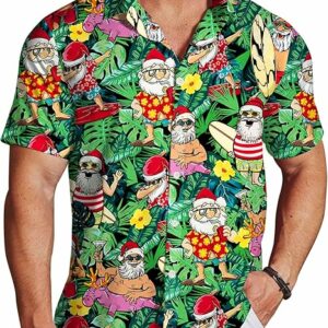 2025 Christmas Tropical Holiday Santa Hawaiian Shirt