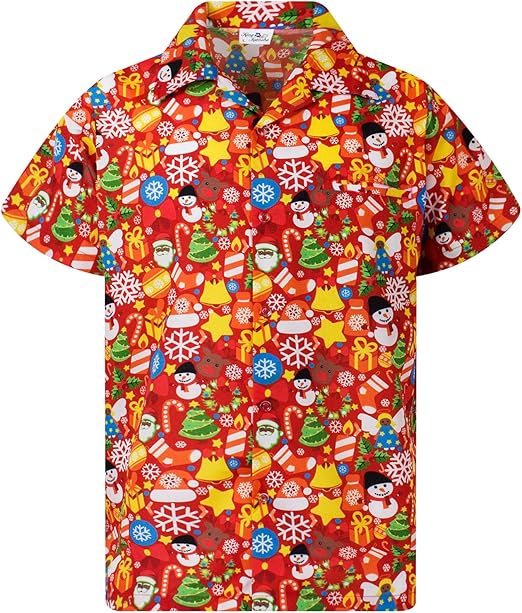 2025 Christmas Holiday Icons Hawaiian Shirt Red 1 2025 Christmas Holiday Icons Hawaiian Shirt Red