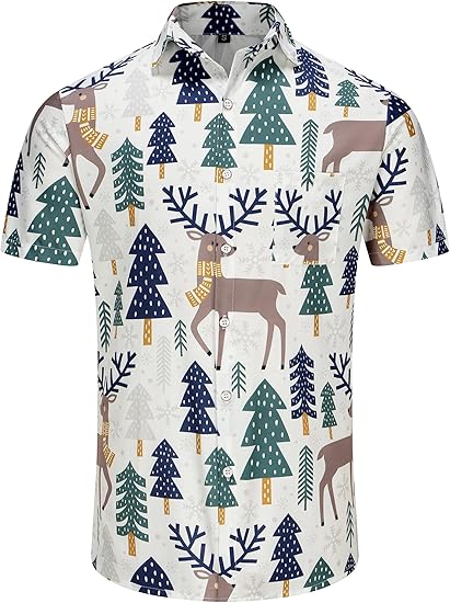 2025 Christmas Merry Reindeer in Pine Forest Hawaiian Shirt 1 2025 Christmas Merry Reindeer in Pine Forest Hawaiian Shirt