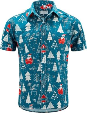 2025 Santa Hawaiian Shirt &ndash; Casual Christmas Vacation Button Down