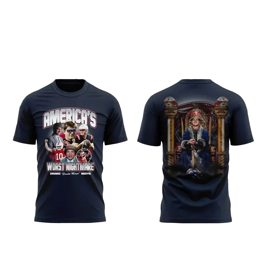 America's Worst Nightmare Drake Maye 2025 AFC Championship T-Shirt 1 America's Worst Nightmare Drake Maye 2025 AFC Championship T-Shirt