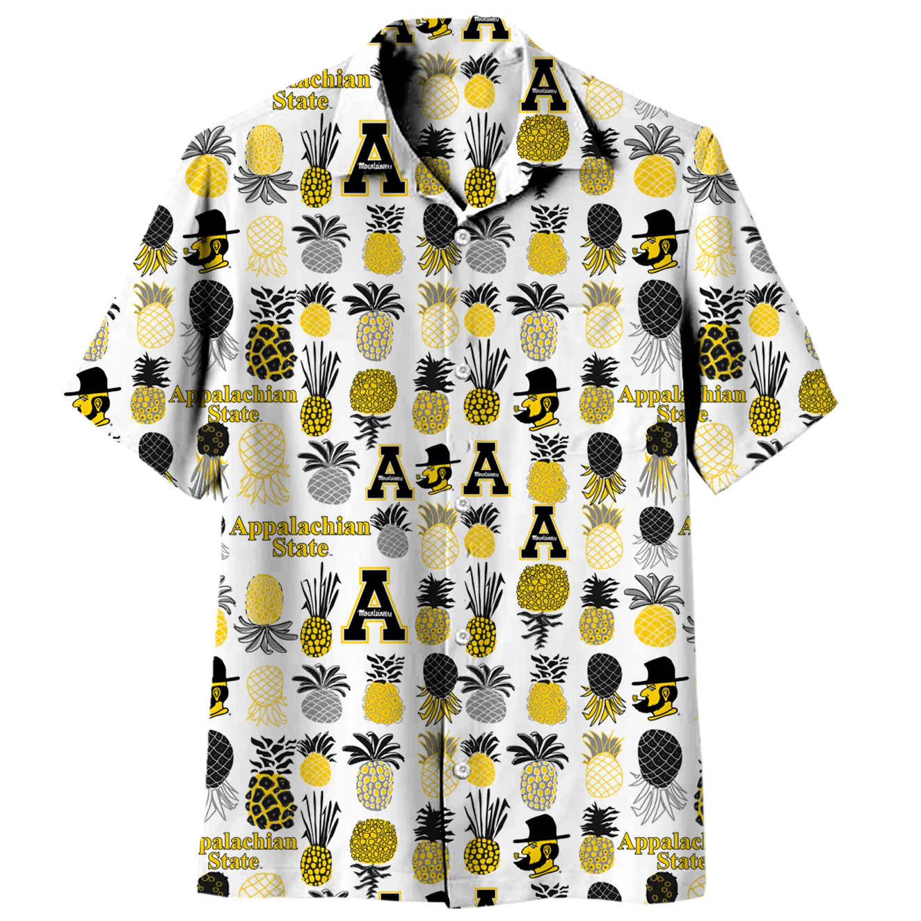 Appalachian State Mountaineers Pineapple Hawaiian Shirt 1 Appalachian State Mountaineers Pineapple Hawaiian Shirt