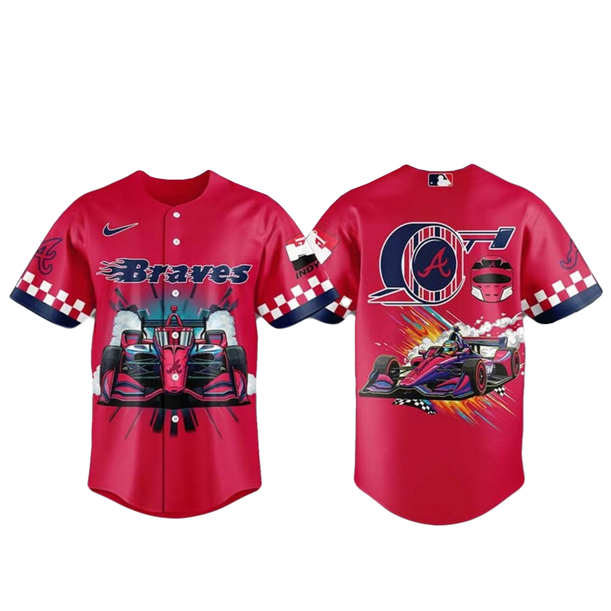 Atlanta Braves x F1 Indycar Baseball Jersey 1 Atlanta Braves x F1 Indycar Baseball Jersey