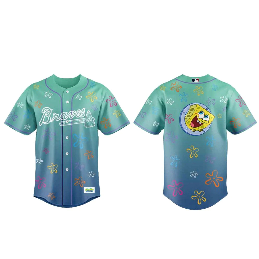 Atlanta Braves x SpongeBob Day 2026 Baseball Jersey 1 Atlanta Braves x SpongeBob Day 2026 Baseball Jersey