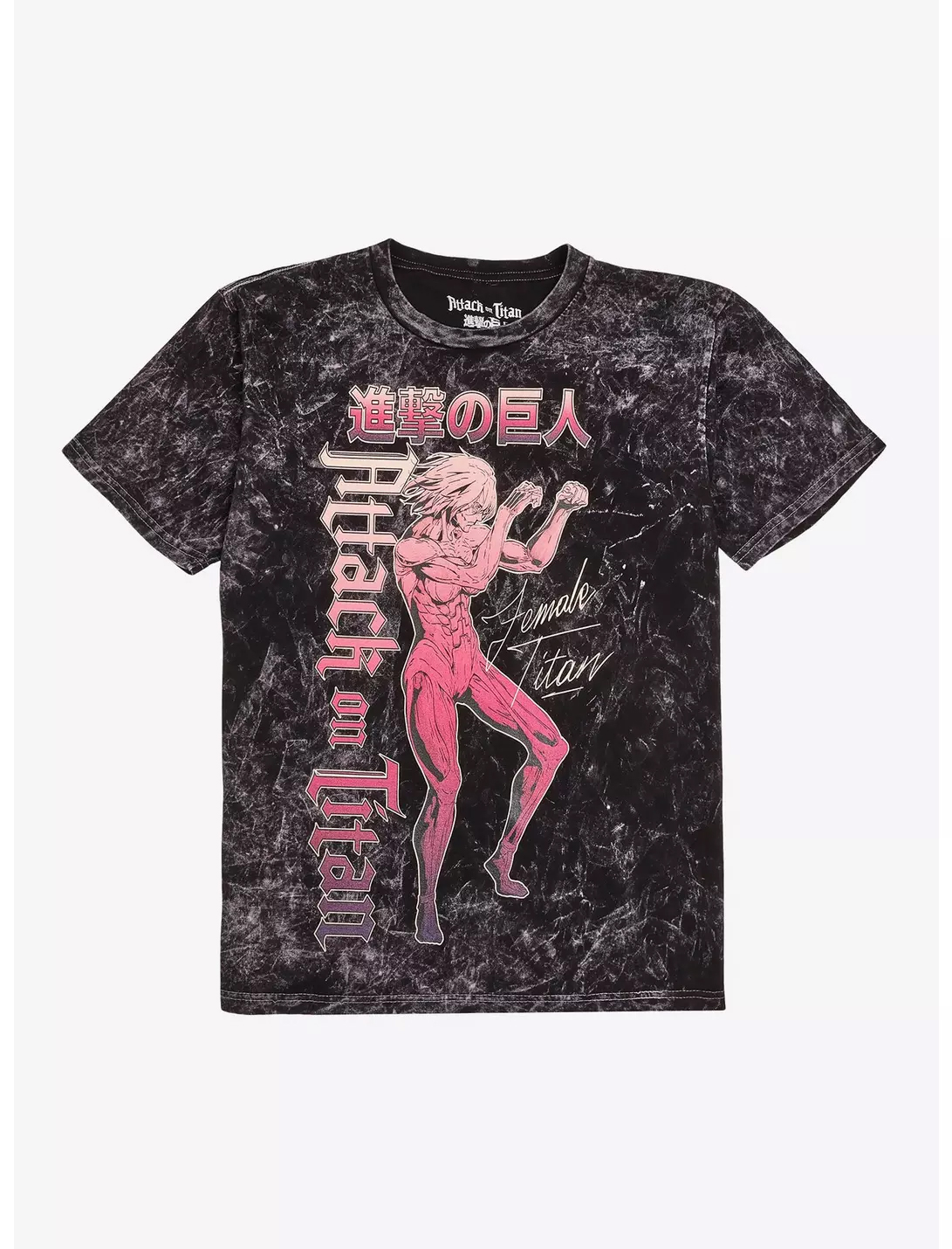 Attack On Titan Female Titan Dark Wash T-Shirt 1 Attack On Titan Female Titan Dark Wash T-Shirt