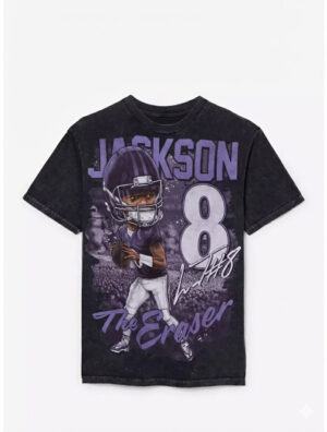 Baltimore Ravens Lamar Jackson Graphic Wash T-Shirt