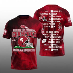 Big Ten Football Champions Indiana Hoodiers T-Shirt 2025