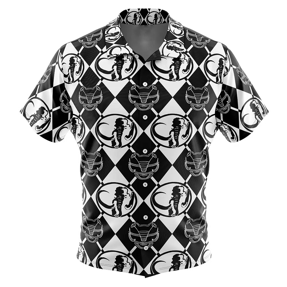 Black Ranger Pattern Power Rangers Hawaiian Shirt 1 Black Ranger Pattern Power Rangers Hawaiian Shirt