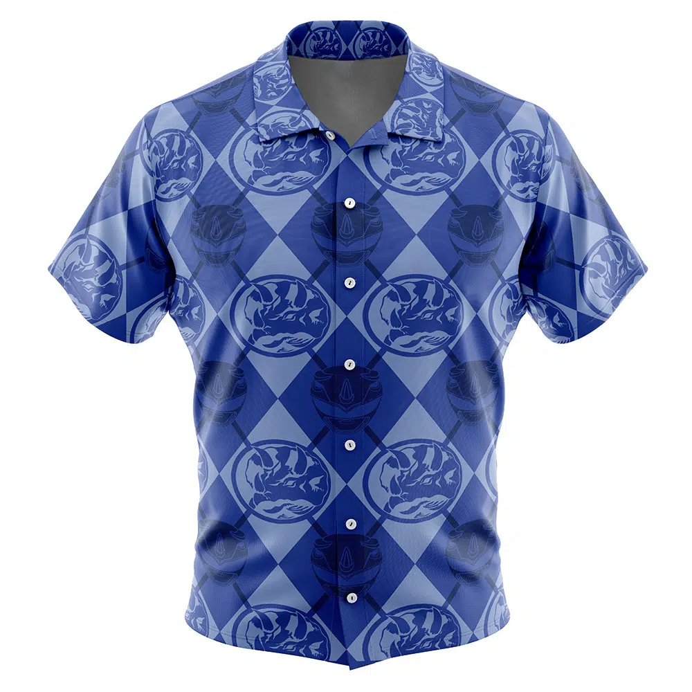 Blue Ranger Pattern Power Rangers Hawaiian Shirt 1 Blue Ranger Pattern Power Rangers Hawaiian Shirt