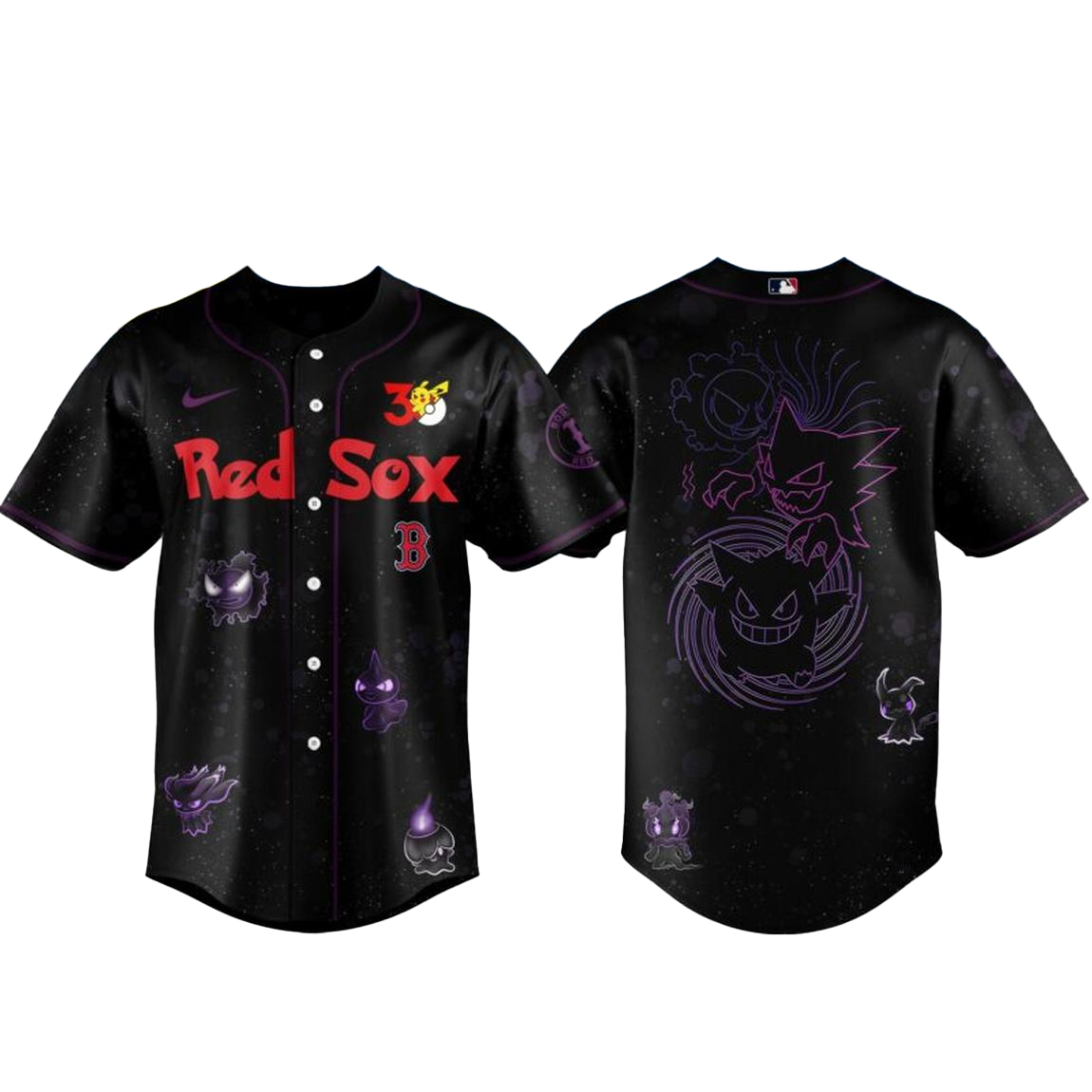 Boston Red Sox Pokemon 30th Anniversary 1996-2026 Baseball Jersey 1 Boston Red Sox Pokemon 30th Anniversary 1996-2026 Baseball Jersey
