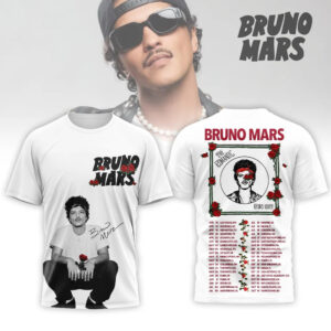 Bruno Mars Romantic Tour 2026 Rose T-Shirt