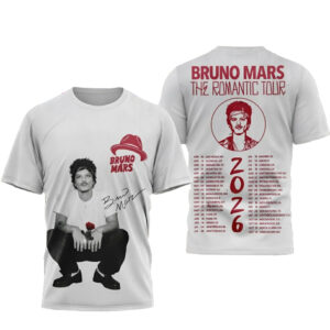 Bruno Mars The Romantic Tour 2026 Concert T-Shirt
