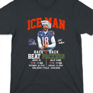 Caleb Williams Iceman Back 2 Back Beat Green Bay Packers Soldier Field Chicago T-Shirt
