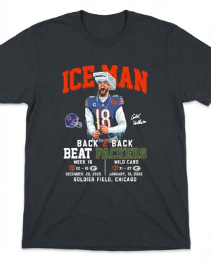 Caleb Williams Iceman Back 2 Back Beat Green Bay Packers Soldier Field Chicago T-Shirt