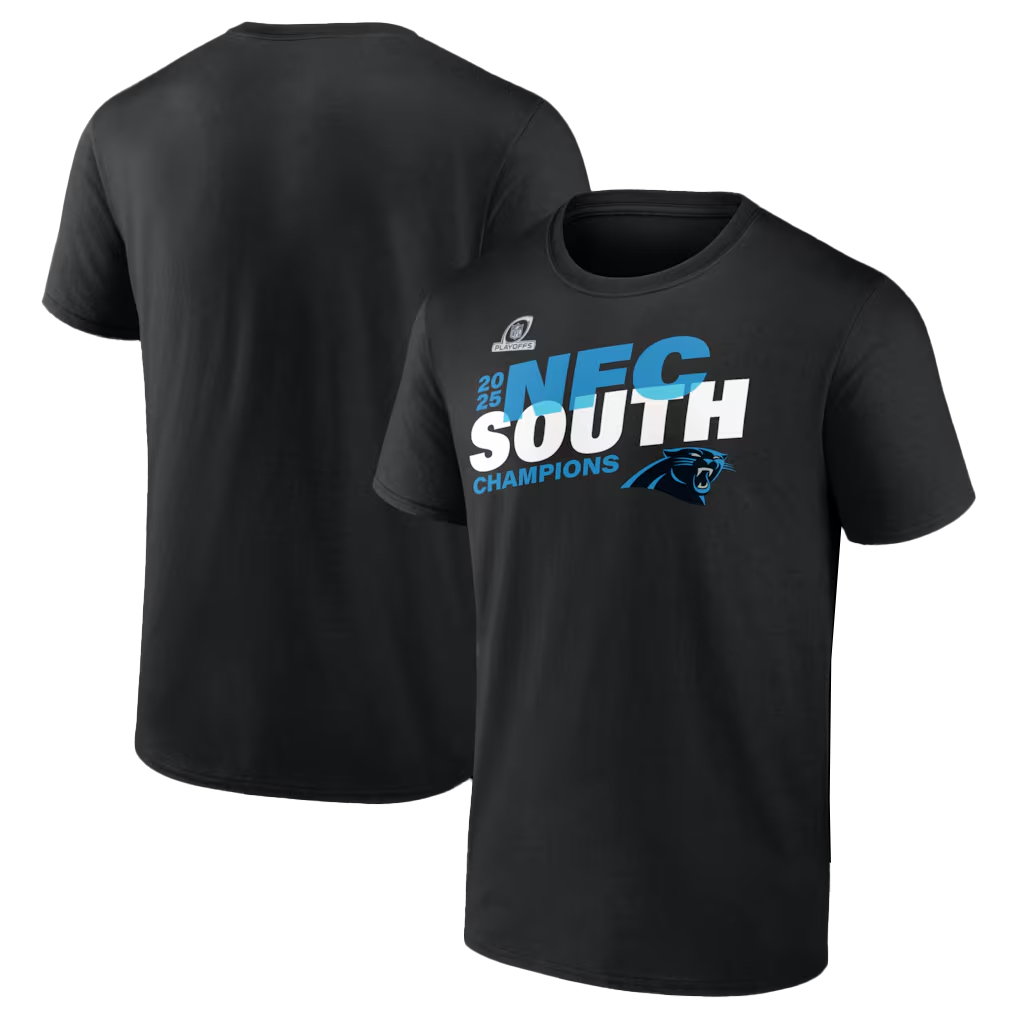 Carolina Panthers 2025 NFC South Division Champions T-Shirt 1 Carolina Panthers 2025 NFC South Division Champions T-Shirt