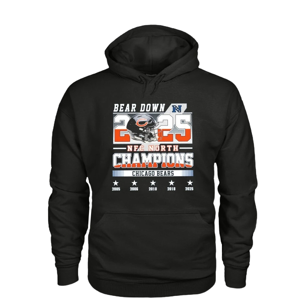 Chicago Bears 2025 NFC North Champions Bear Down Shirt 2 Chicago Bears 2025 NFC North Champions Bear Down Shirt - Image 2