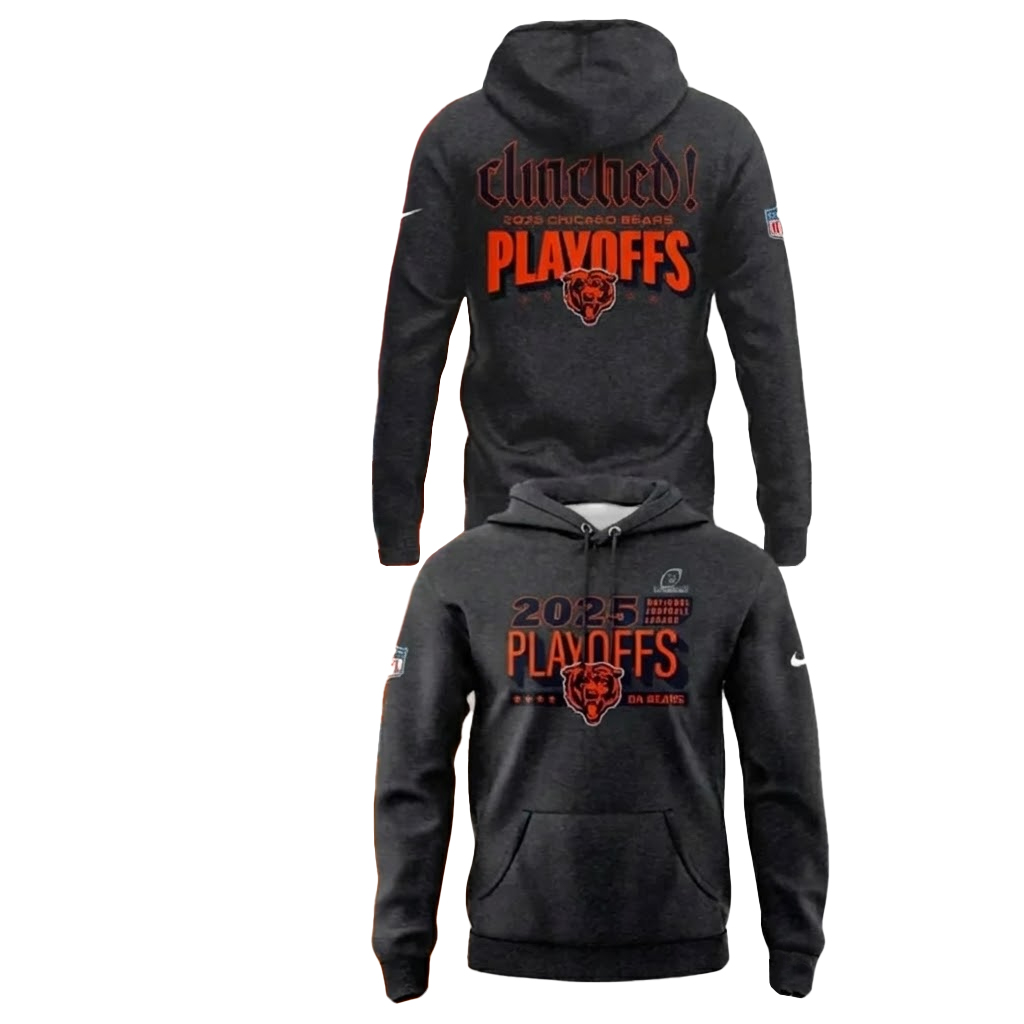 Chicago Bears 2025 Playoffs Clinched Shirt 2 Chicago Bears 2025 Playoffs Clinched Shirt - Image 2