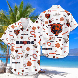 Chicago Bears Hawaiian Shirt Tropical Beach