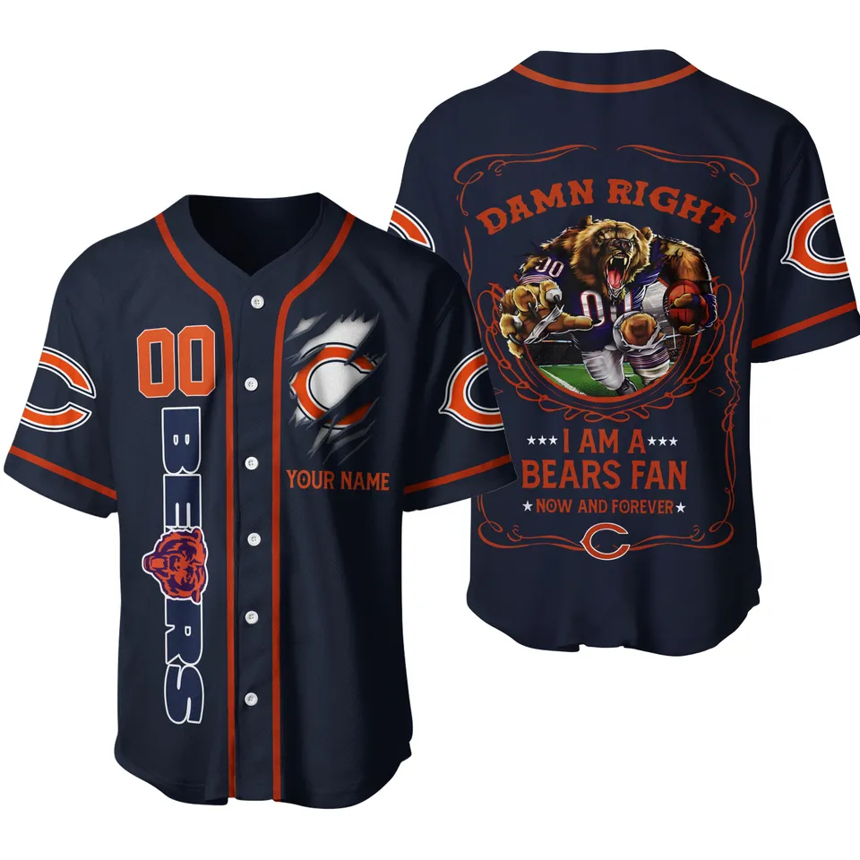 Chicago Bears Personalized Baseball Jersey 1 Chicago Bears Personalized Baseball Jersey
