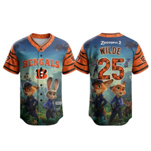 Cincinnati Bengals Zootopia 2 Wilde Hopps Baseball Jersey 2025