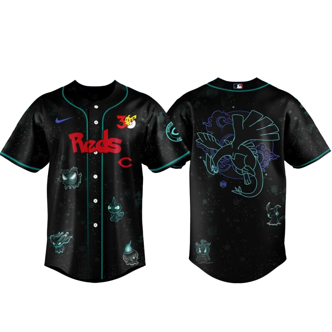 Cincinnati Reds Pokemon 30th Anniversary 1996-2026 Baseball Jersey 1 Cincinnati Reds Pokemon 30th Anniversary 1996-2026 Baseball Jersey