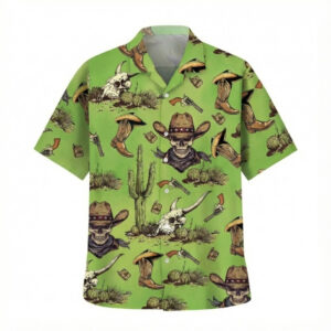Cowboy Skull Cactus Hawaiian Shirt