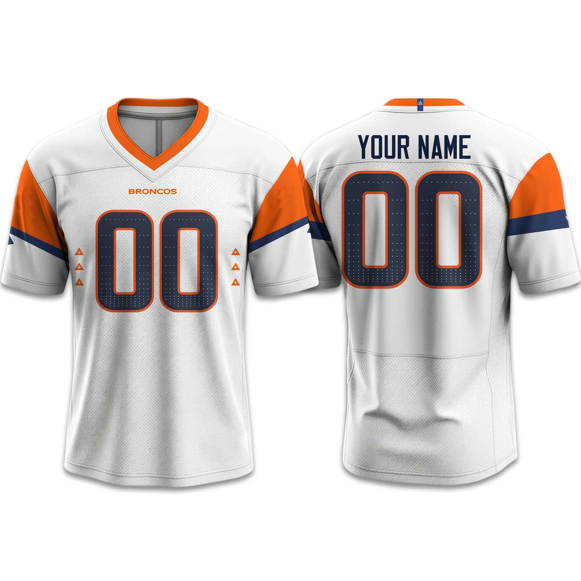 Custom Denver Broncos Summit White Football Jersey 1 Custom Denver Broncos Summit White Football Jersey