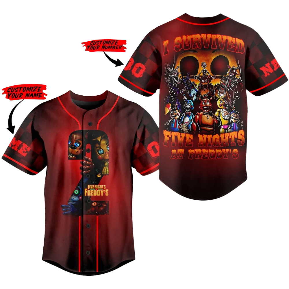 Custom Five Nights At Freddys 2 I Survived Baseball Jersey 2025 1 Custom Five Nights At Freddys 2 I Survived Baseball Jersey 2025