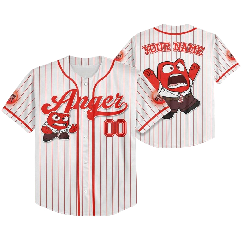 Custom Name Inside Out Anger Simple Baseball Jersey 1 Custom Name Inside Out Anger Simple Baseball Jersey
