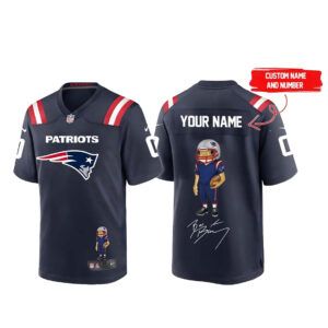 Custom Name and Number New England Patriots Bad Bunny Super Bowl 2026 Champs Football Jersey