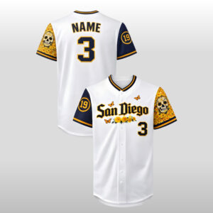 Custom Name and Number San Diego Padres City Connect Dia De Los Muertos 1990 Baseball Jersey