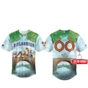 Custom Number Binghamton Rumble Ponies x Winnie the Pooh 2026 Baseball Jersey