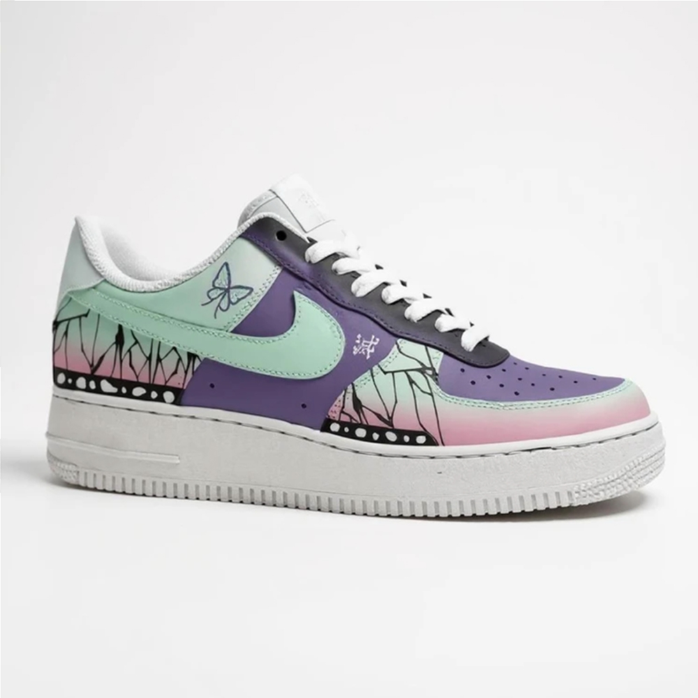 Demon Slayer Shinobu Kocho Air Force 1 Shoes Sneakers 1 Demon Slayer Shinobu Kocho Air Force 1 Shoes Sneakers