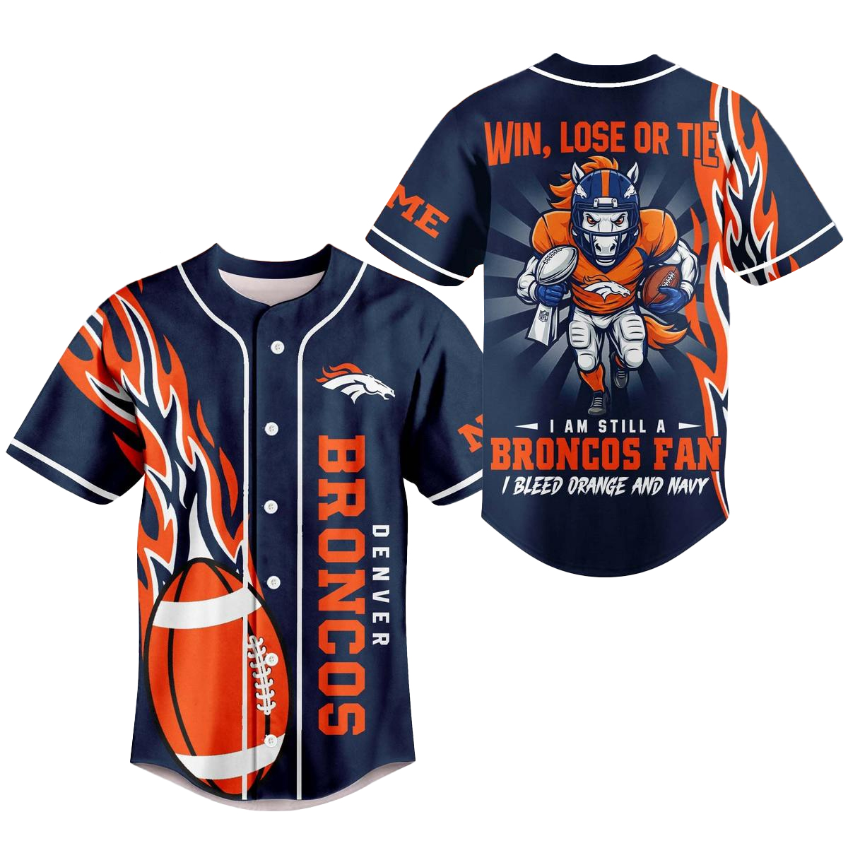 Denver Broncos 2026 Win Lose or Tie Personalized Name Baseball Jersey 1 Denver Broncos 2026 Win Lose or Tie Personalized Name Baseball Jersey