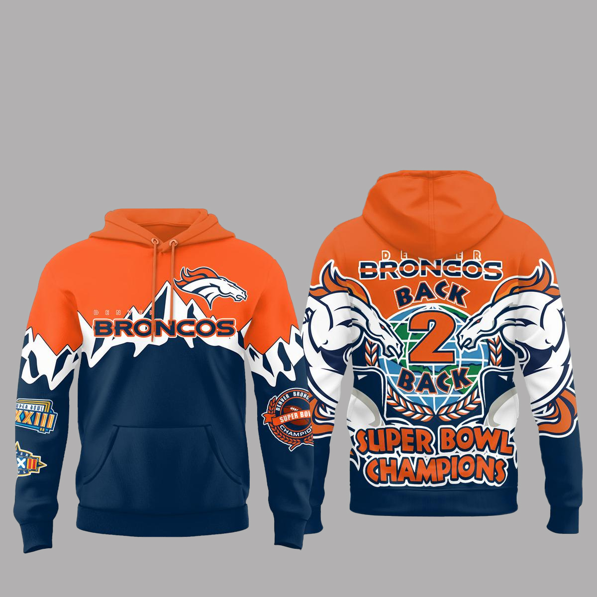 Denver Broncos Back 2 Back Super Bowl Champions T-Shirt and Hoodie 2 Denver Broncos Back 2 Back Super Bowl Champions Hoodie
