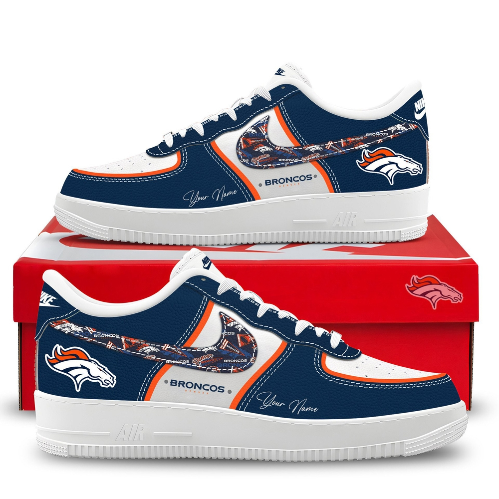 Denver Broncos Custom Name Air Force 1 Shoes Sneakers 1 Denver Broncos Custom Name Air Force 1 Shoes Sneakers