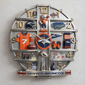 Denver Broncos Home Decorative 3D Wall Clock