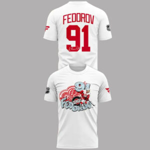 Detroit Red Wings Sergei Fedorov Number 91 White Shirt