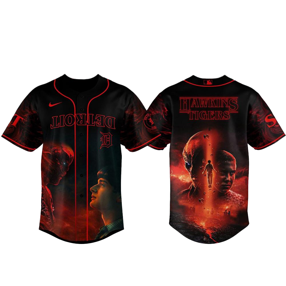 Detroit Tigers 2025 Stranger Things Baseball Jersey 1 Detroit Tigers 2025 Stranger Things Baseball Jersey