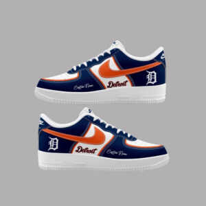 Detroit Tigers Baseball Custom Name Air Force 1 Shoes Sneakers