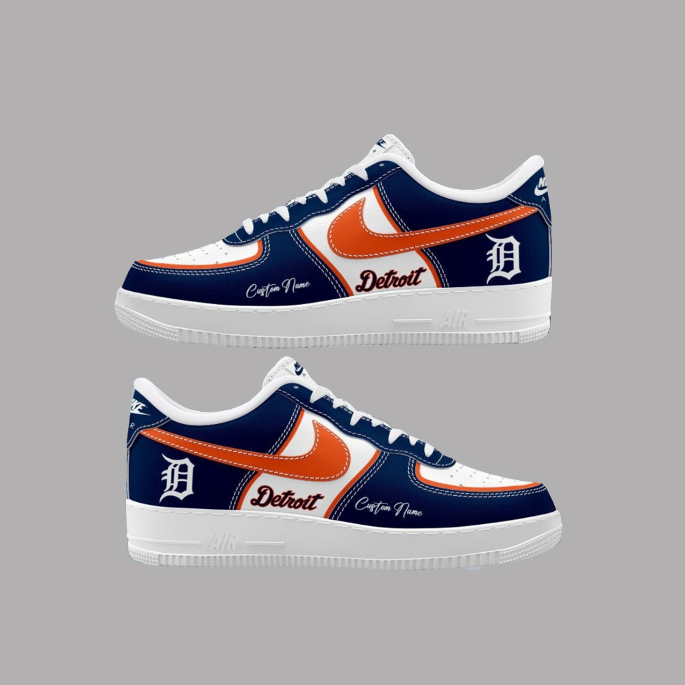 Detroit Tigers Baseball Custom Name Air Force 1 Shoes Sneakers 1 Detroit Tigers Baseball Custom Name Air Force 1 Shoes Sneakers